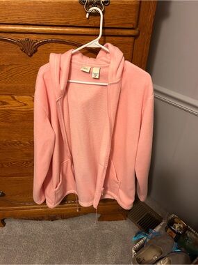 Light Pink Hooded Teddy Fleece Jacket